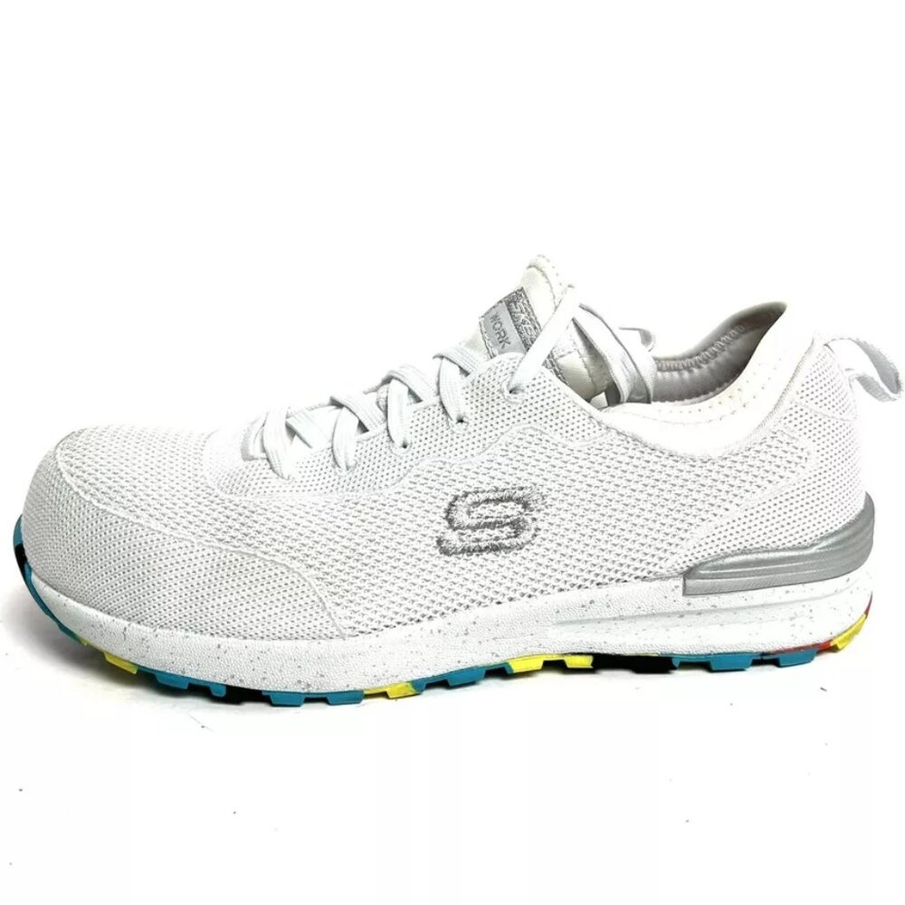 Skechers Womens Bulklin Balran Comp Toe Sneaker White Size 8 M